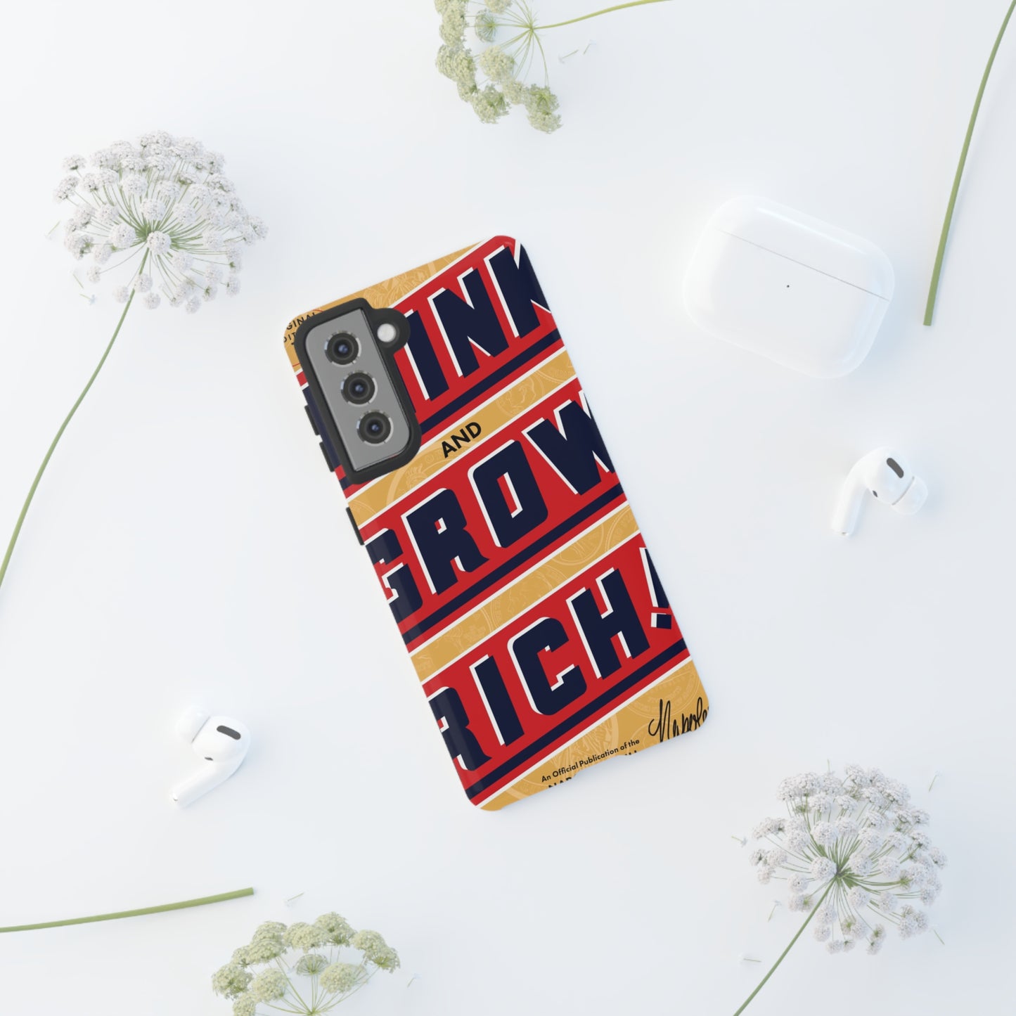 Modern "Think and Grow Rich" phone case