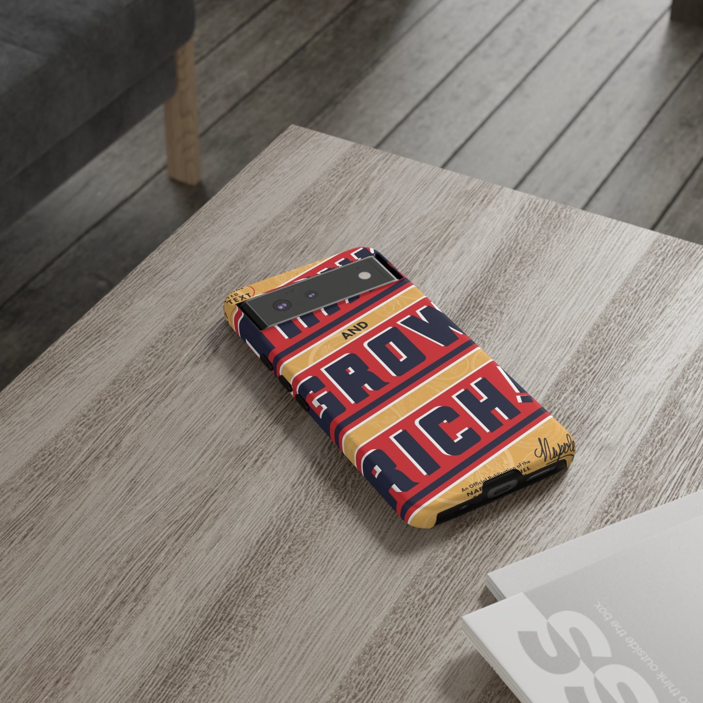 Modern "Think and Grow Rich" phone case