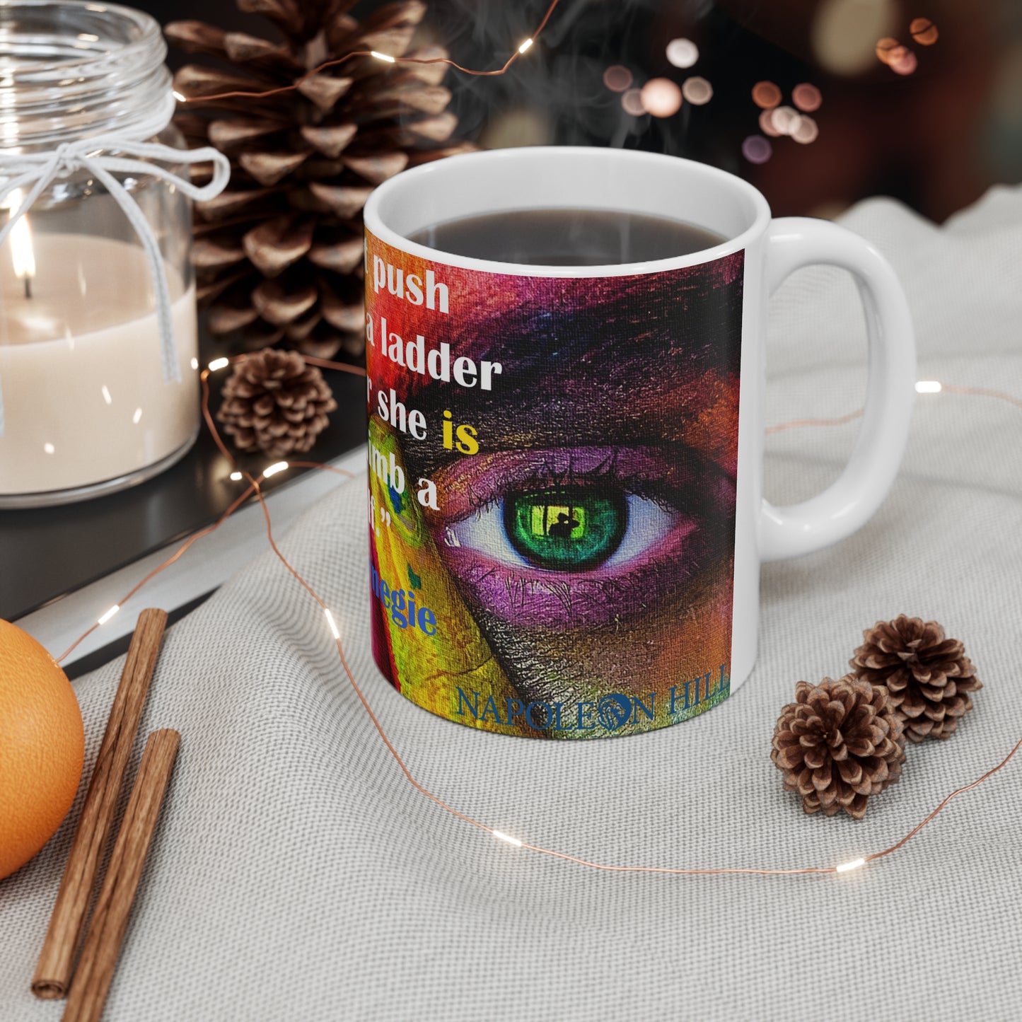 Mug with quote by Andrew Carnegie