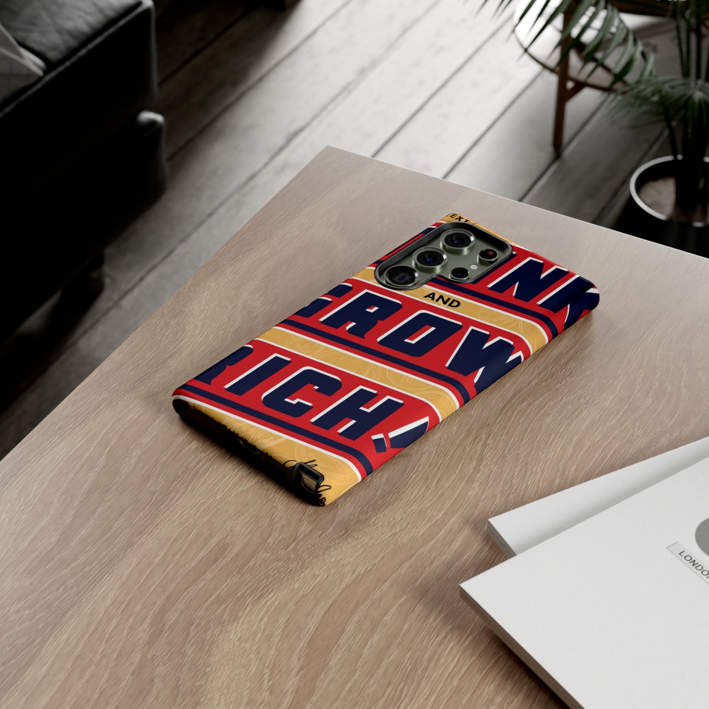 Modern "Think and Grow Rich" phone case