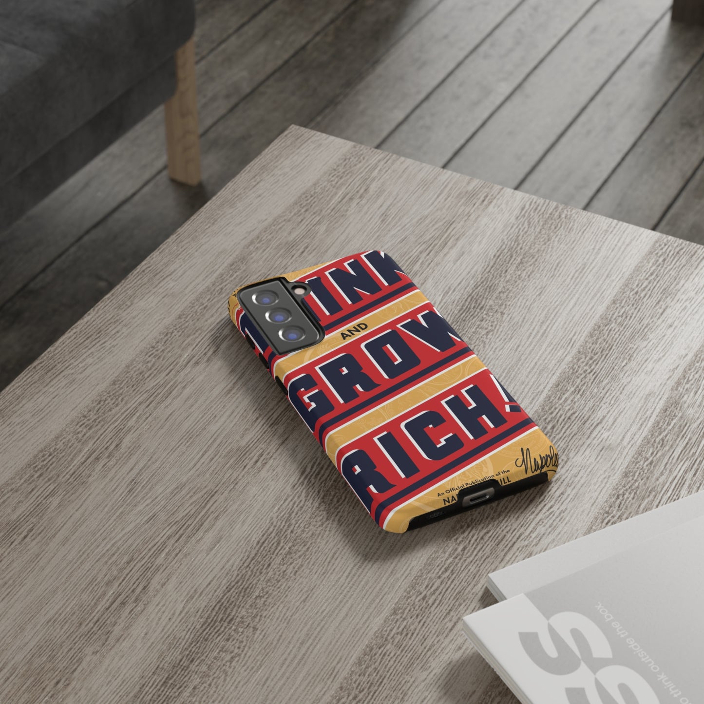 Modern "Think and Grow Rich" phone case