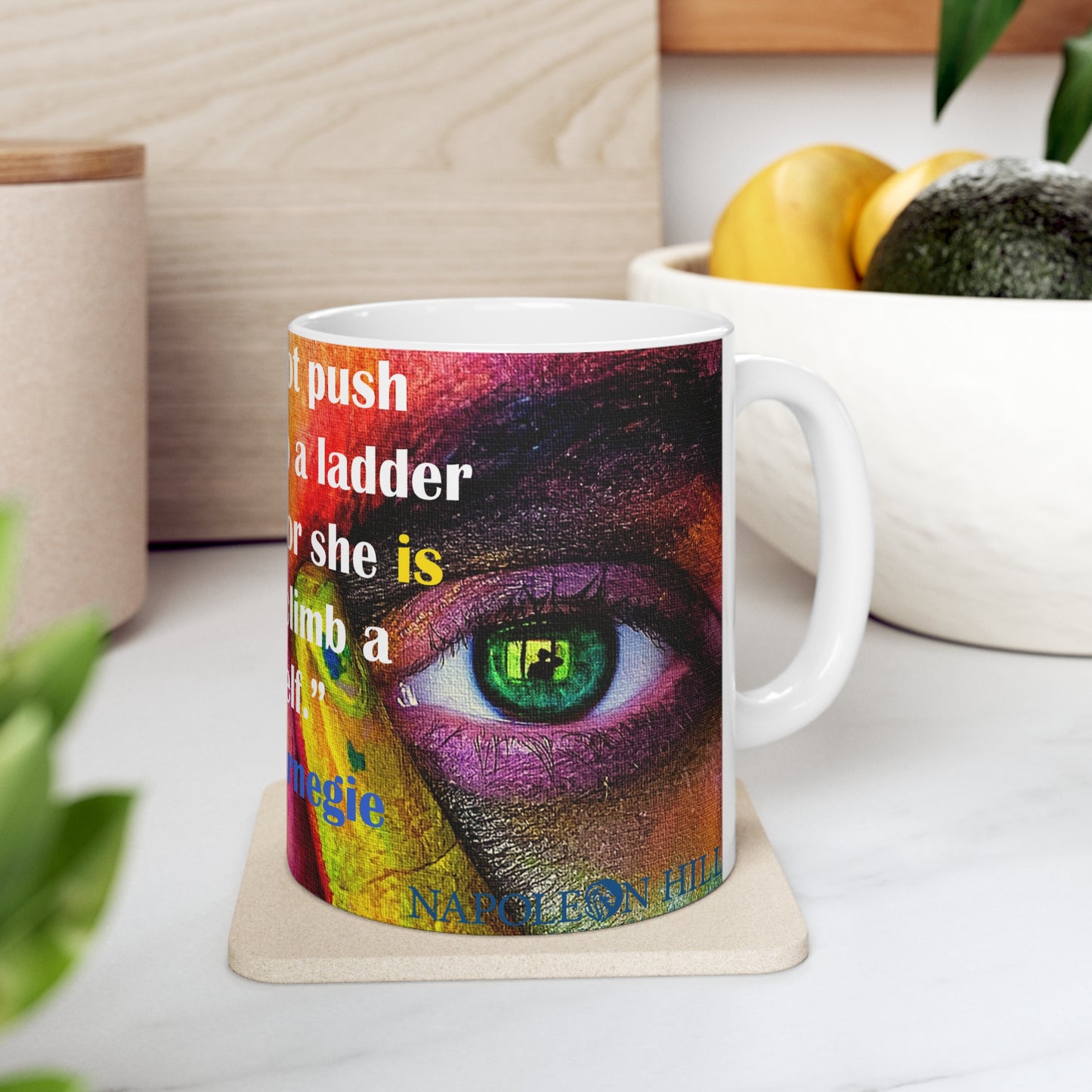 Mug with quote by Andrew Carnegie