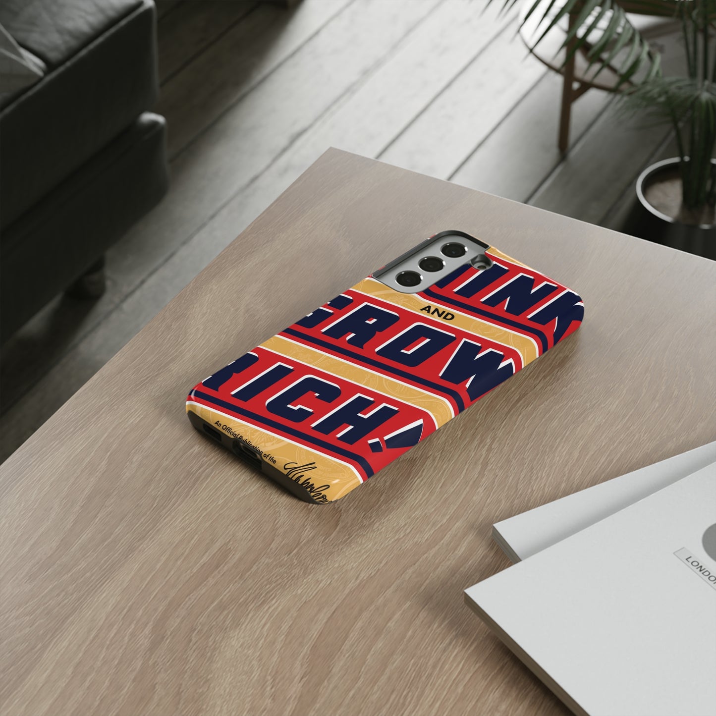 Modern "Think and Grow Rich" phone case