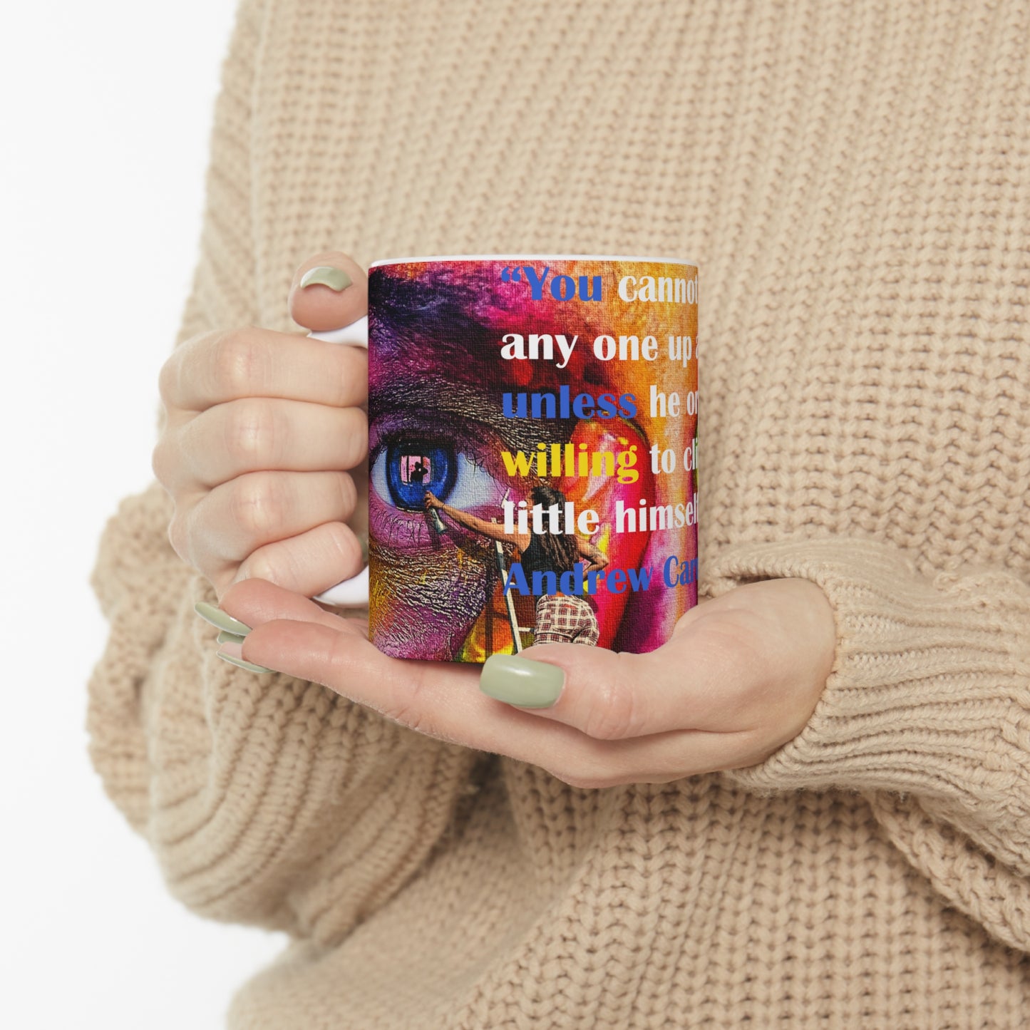 Mug with quote by Andrew Carnegie