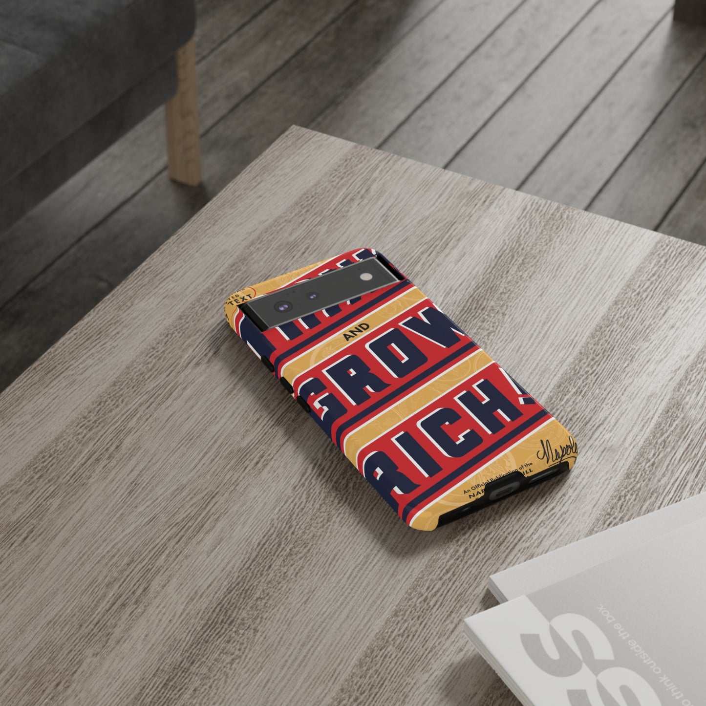 Modern "Think and Grow Rich" phone case