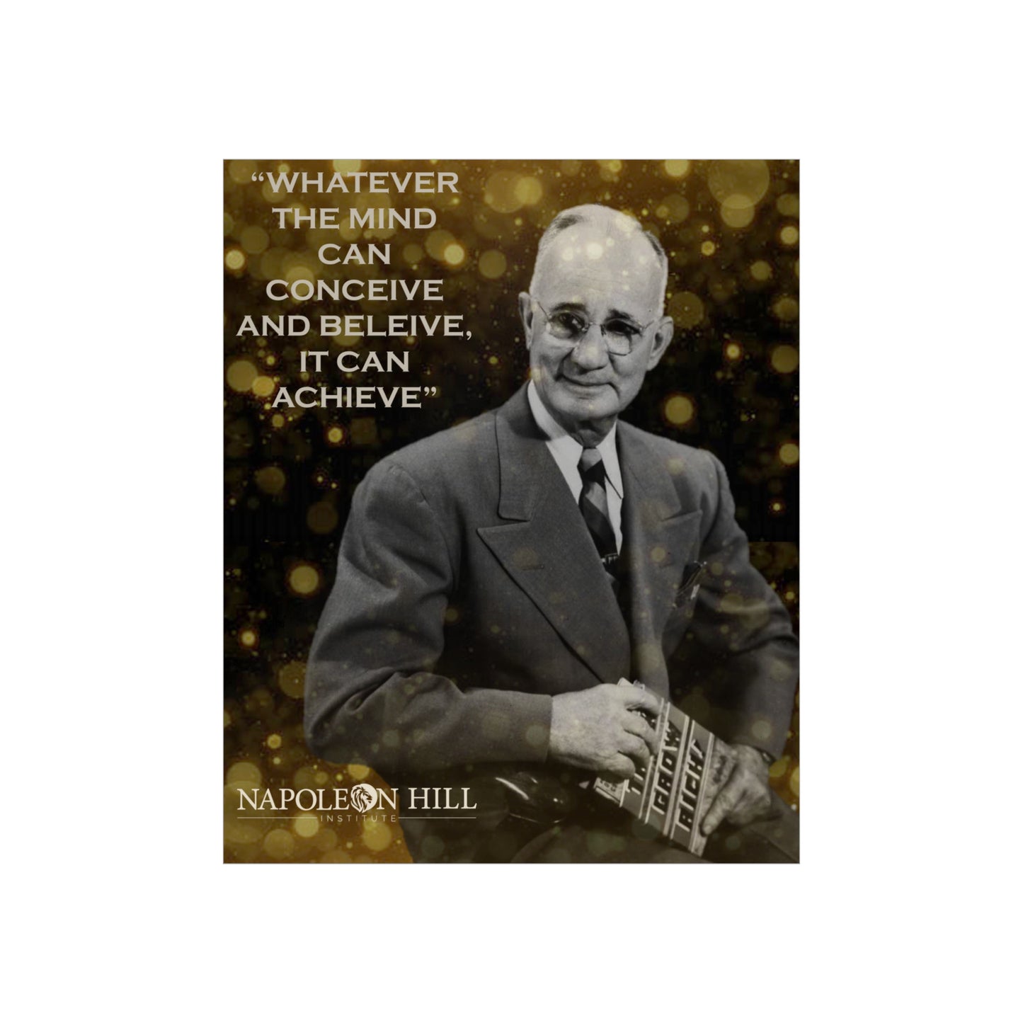 Vertical Poster Napoleon Hill with Famous Quote