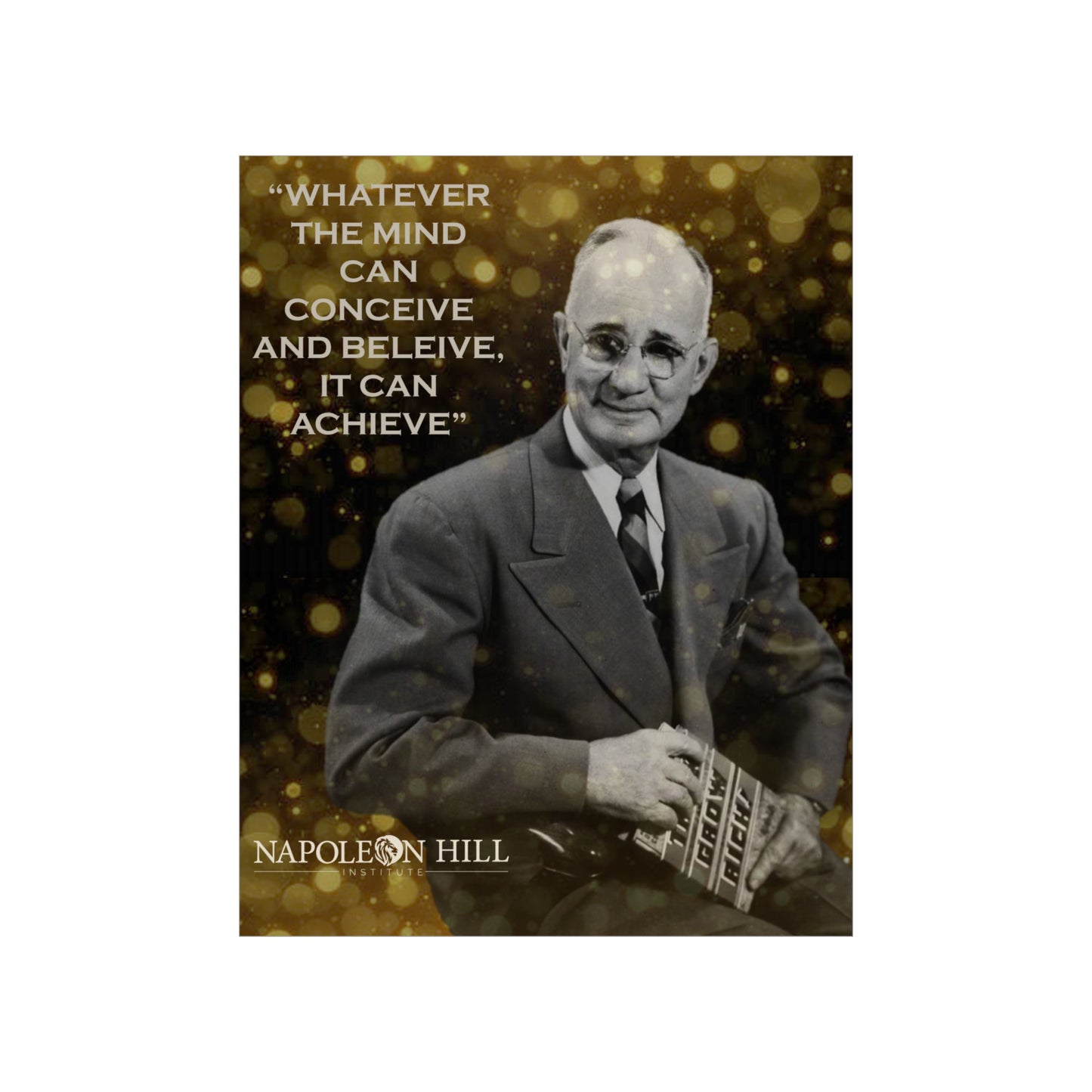 Vertical Poster Napoleon Hill with Famous Quote