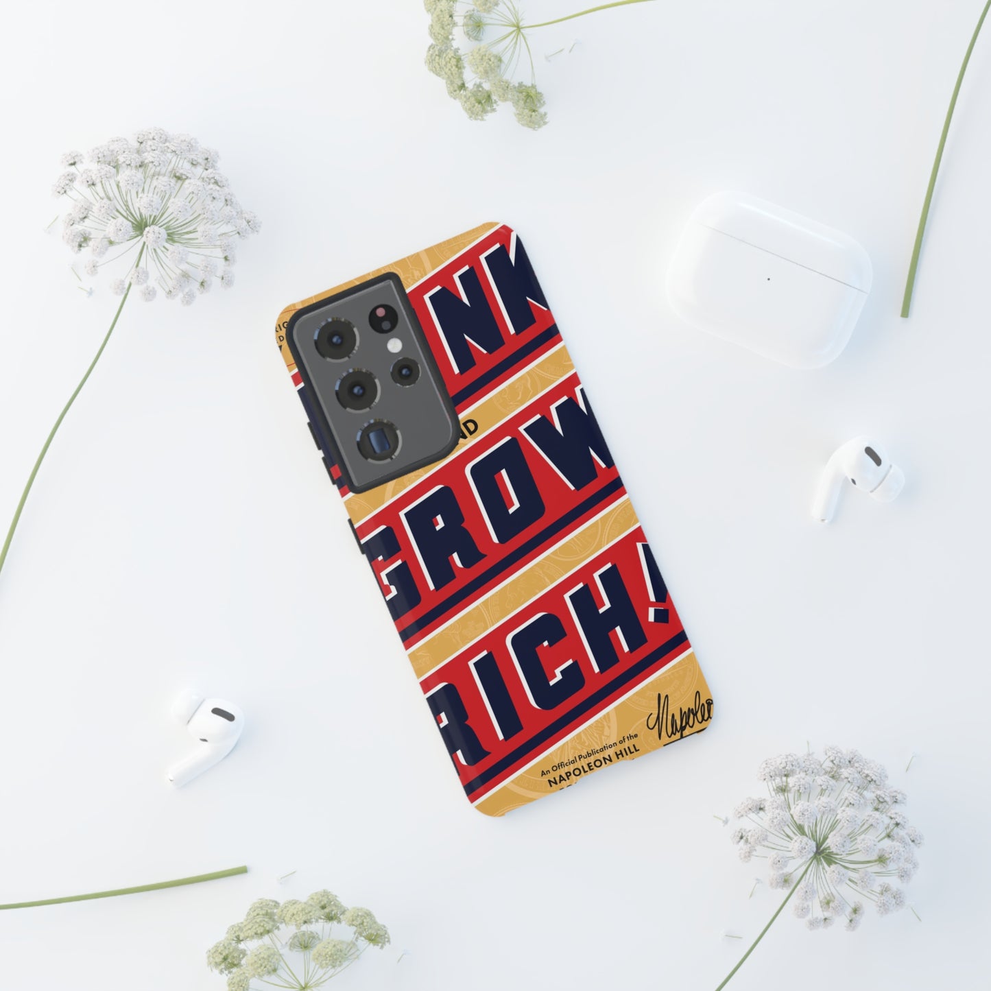 Modern "Think and Grow Rich" phone case