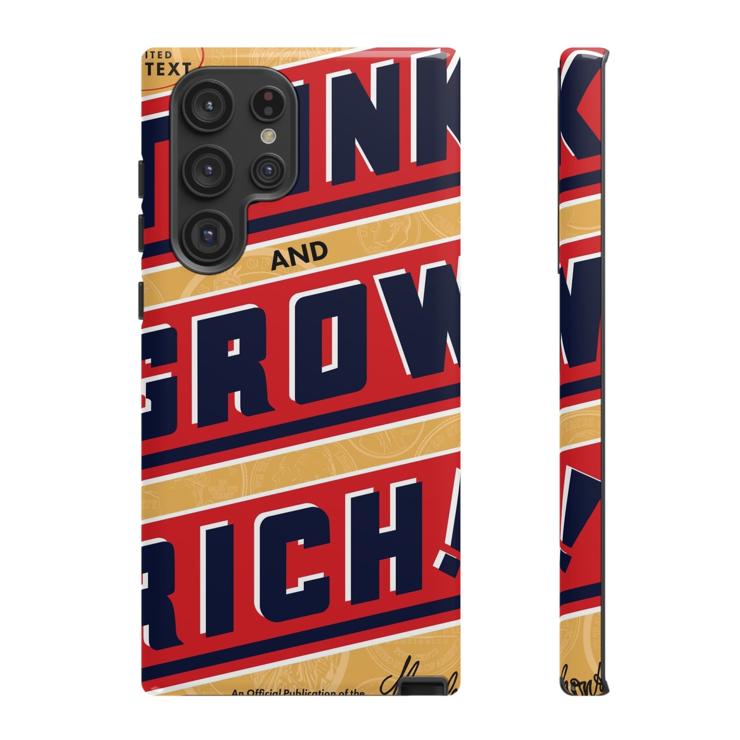 Modern "Think and Grow Rich" phone case