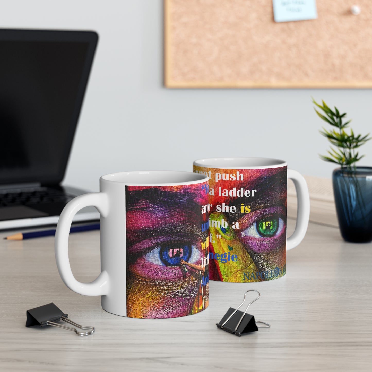 Mug with quote by Andrew Carnegie