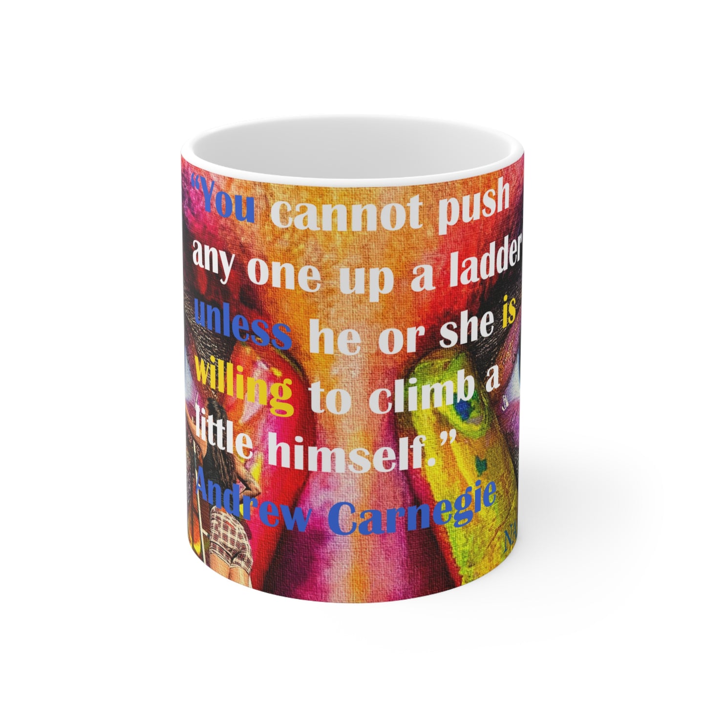 Mug with quote by Andrew Carnegie